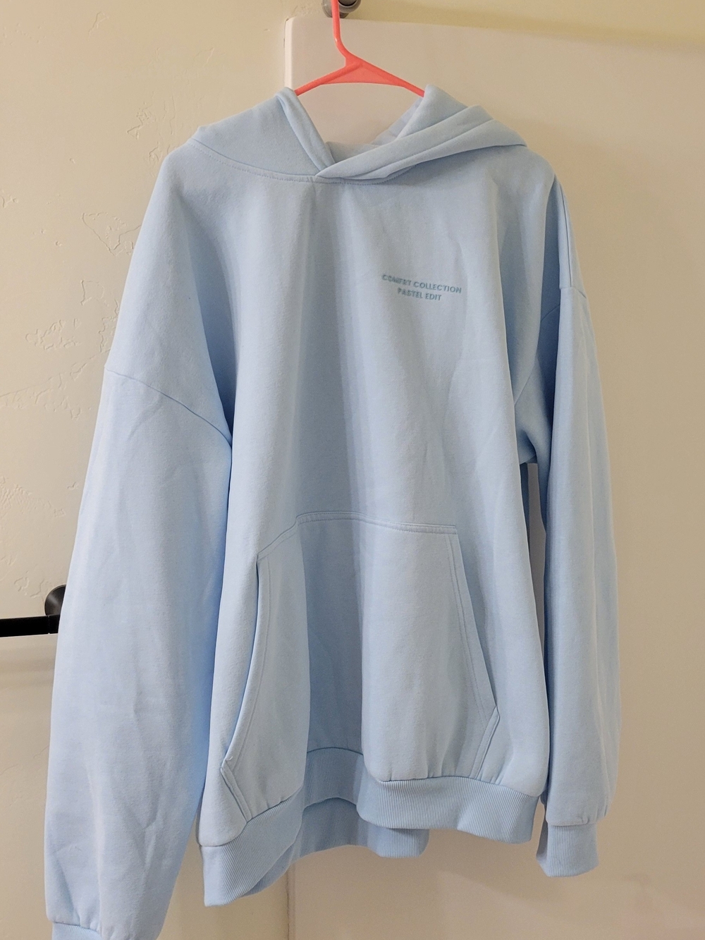 Comfrt Pastel Blue Hooded Sweatshirt- Casual Pullover